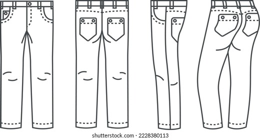 Denim sketch para man (todas las vistas)