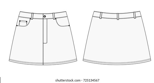Technical Drawing Sketch Skirt Vector Illustration Images, Stock Photos ...