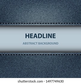 Denim stripe background with paper area.