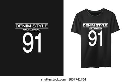 Denim Style typography stylish for print t-shirt and apparel design. Vector, tee, poster and Global swatches.