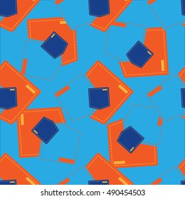 Denim style vector seamless pattern. Elements for your design. Eps10