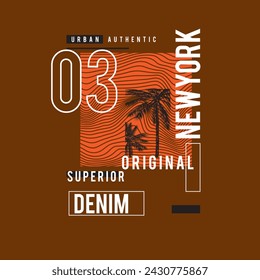 Denim superior New york typography branding t shirt design