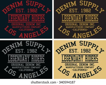 Denim Supply vector print and varsity. For t-shirt or other uses in vector.