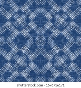Denim Tartan Flannel Vector Seamless Pattern. Sky Hand Check Pattern. Scottish Cell Illustration. Water Linear Fashion Backdrop.