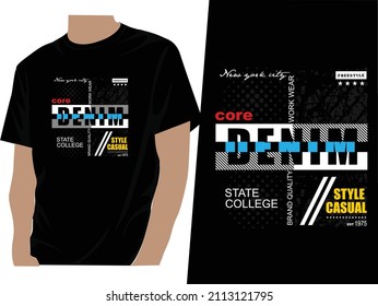 denim tee design graphic typography for print illustration t shirt vector art vintage