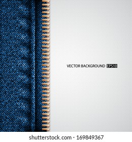 Denim texture with zipper. EPS10 vector