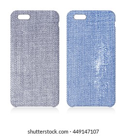 Denim textured phone covers set 