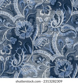 Premium Vector  Denim texture. seamless blue checkered traditional  pattern, cotton tissue fashion print template, modern western apparel  design, realistic jeans textile, wallpaper and fills vector close up  background