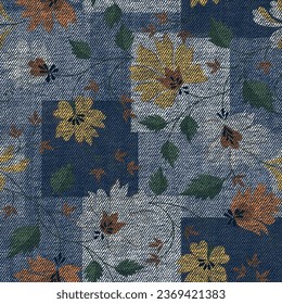 denim Texturen Patchwork-Muster Texturen Hintergrund