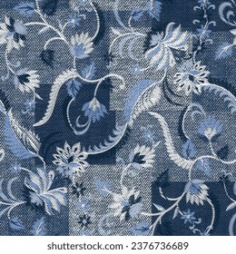 denim textures patchwork pattern textures background