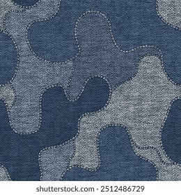 padrão de colcha de retalhos de texturas denim no plano de fundo das texturas