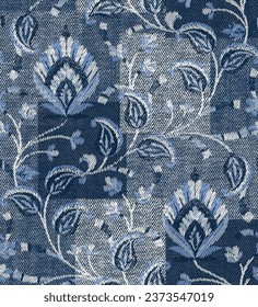 denim Texturen Patchwork-Muster Texturen Hintergrund