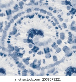 Denim Tie Dye Brush. Navy Print Tie Dye. Vector Gradient Repeat. Tie Dye Circle Swirl. Circle Batik. Blue Abstract Grunge. Spiral Dyed Background. Blue Swirl Watercolor. Seamless Indigo Texture.