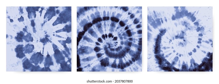 Denim Tie Dye Spiral. Hippie Swirl Pattern. Watercolour Ethnic Textile. Tie Dye Spiral in the Style of the 1970s. Cool Flower Fabric. Blue Batik Design. Ink Art Heart. Tie Dye Spiral.