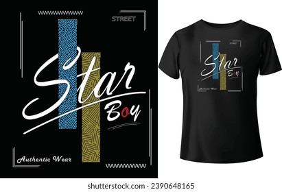 Denim t-shirt design star boy texture