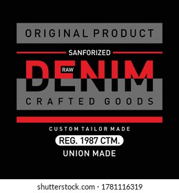 Denim typography, t-shirt graphics, vectors