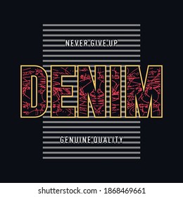 Denim typography, t-shirt graphics, vectors