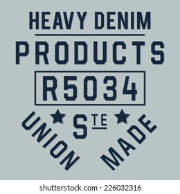 Denim typography, t-shirt graphics, vectors