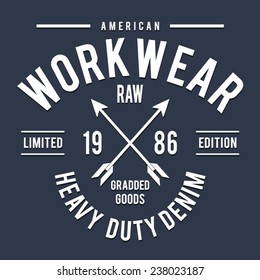 Denim Typography, T-shirt Graphics, Vectors