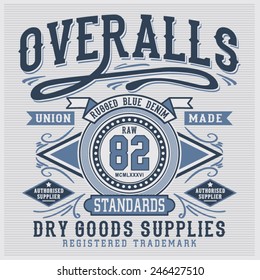 Denim typography, t-shirt graphics, vectors