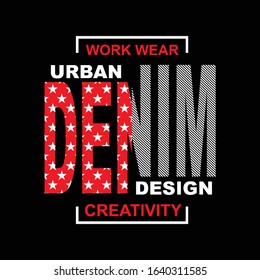 denim urban design typography, vector illustration