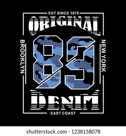 Denim vintage typography t shirt graphics vectors