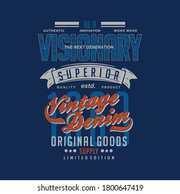 vintage denim vintage typography t shirt, diseño de calle ilustrativo  