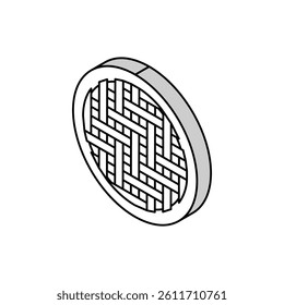 denim weave fabric material isometric icon vector. denim weave fabric material sign. isolated symbol illustration
