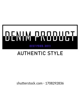 DENIM WORDS DESIGN, WHITE CLOTH, SCREEN PRINTING, T SHIRT, RUBBER.