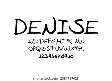Denise font for logo and headline. Isolated vector typeset