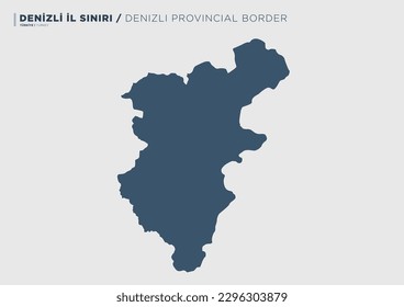 
Denizli province of Turkey, province map.