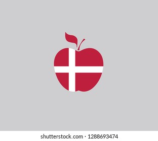 Denmark apple shape national flag decoration