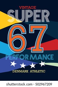 denmark athletic, t-shirt print poster vector