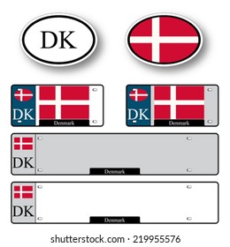 denmark auto set against white background, abstract vector art illustration, image contains transparency