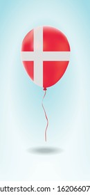 Denmark balloon with flag. Ballon in the Country National Colors. Country Flag Rubber Balloon. Vector Illustration.