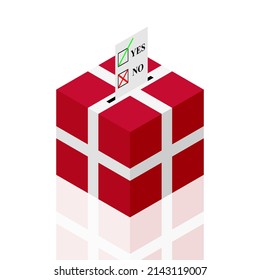 cédula de votación de denmark. ilustración vectorial