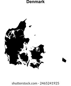 Denmark blank outline map design