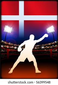 Denmark Boxing on Stadium Background Original Illustration