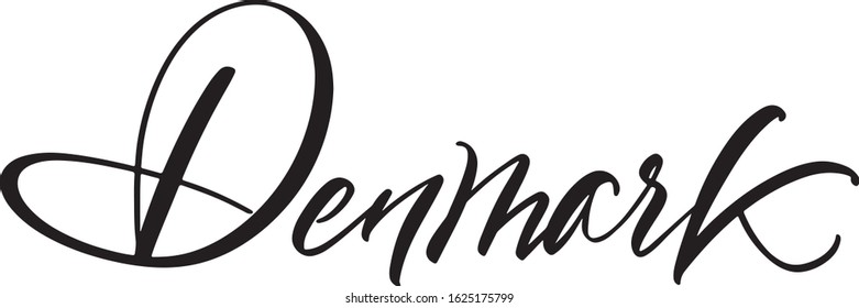 Denmark brush calligraphy logo handwritten lettering