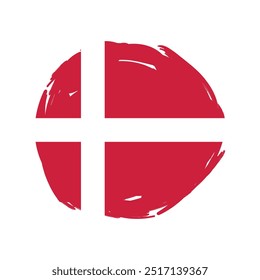 Denmark brush stroke flag. Vector illustration