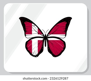 Denmark Butterfly Flag Pride Icon
