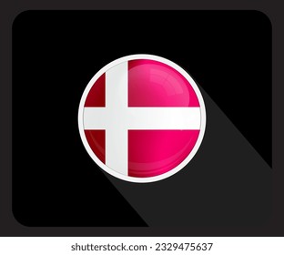 Icono de la bandera del Orgullo Glossy de Dinamarca
