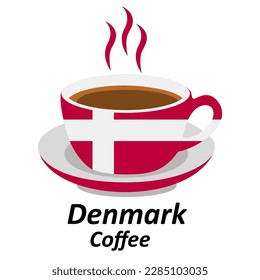 Denmark coffee cup logo illustration design. Drink Business concept icon