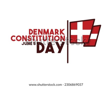 Denmark Constitution Day. June 5. Denmark flag icon. White background. Poster, banner, card, background. Eps 10.