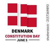 Denmark Constitution Day typography. Holiday celebration on June 5. Vector template for banner, flyer, greeting card, etc.