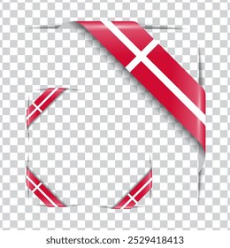 Denmark corner national flag with shadow