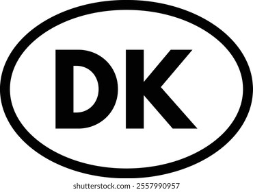 Denmark country code icon isolated on white background . Denmark abbreviation symbol . Denmark domain name icon . Vector