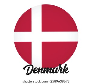 Denmark country flag in circle vector illustration