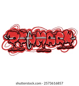 denmark country flag in graffiti art style