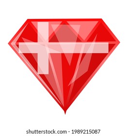 Denmark country flag vector in diamond shape